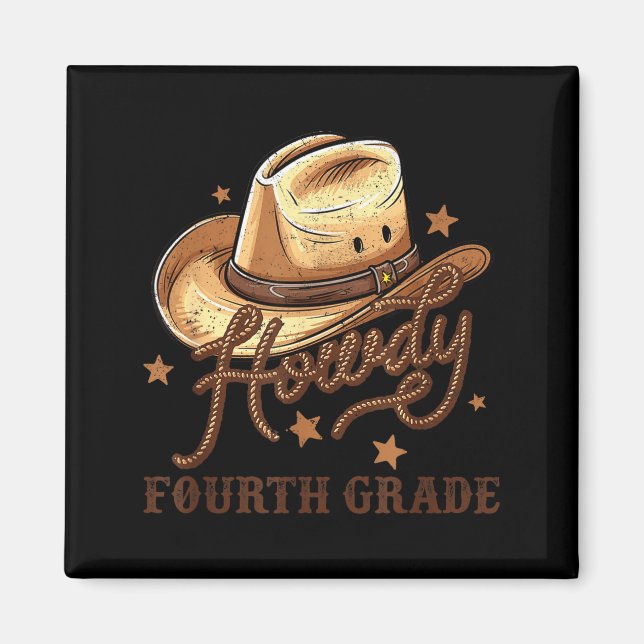 4th Grade Teacher Rodeo Country Western Howdy Four Magnet (Framsidan)