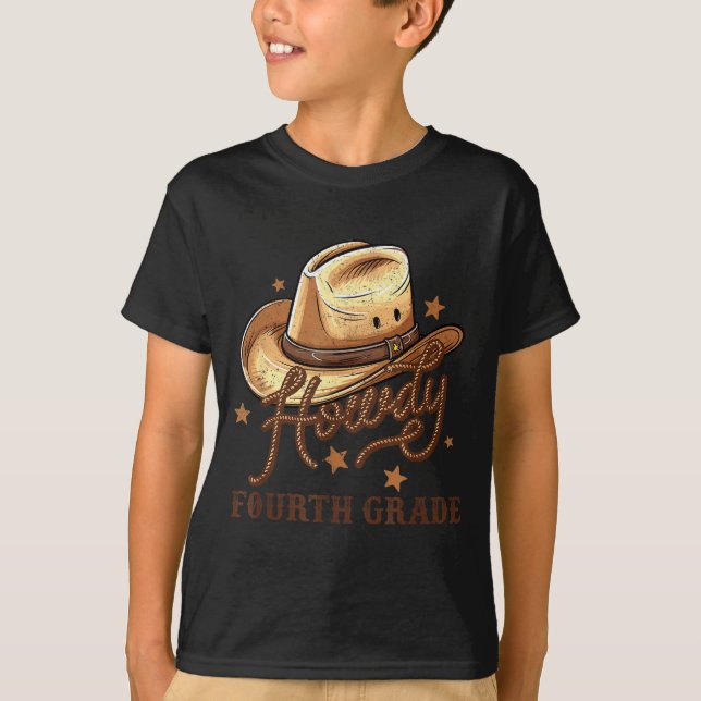 4th Grade Teacher Rodeo Country Western Howdy Four T Shirt (Framsida)