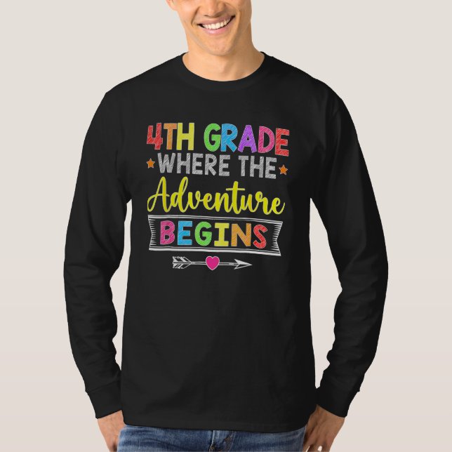 4th Grade Where The Adventure Begins  Back To Scho T Shirt (Framsida)