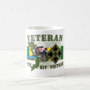 4th Inf Div-Vietnam (w/CIB) Kaffemugg
