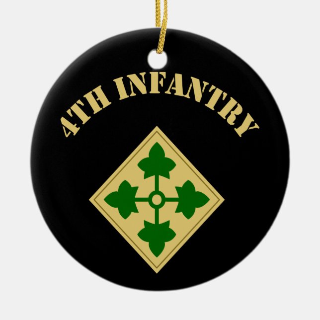 4th Infanteriuppdelning Julgransprydnad Keramik (Framsidan)