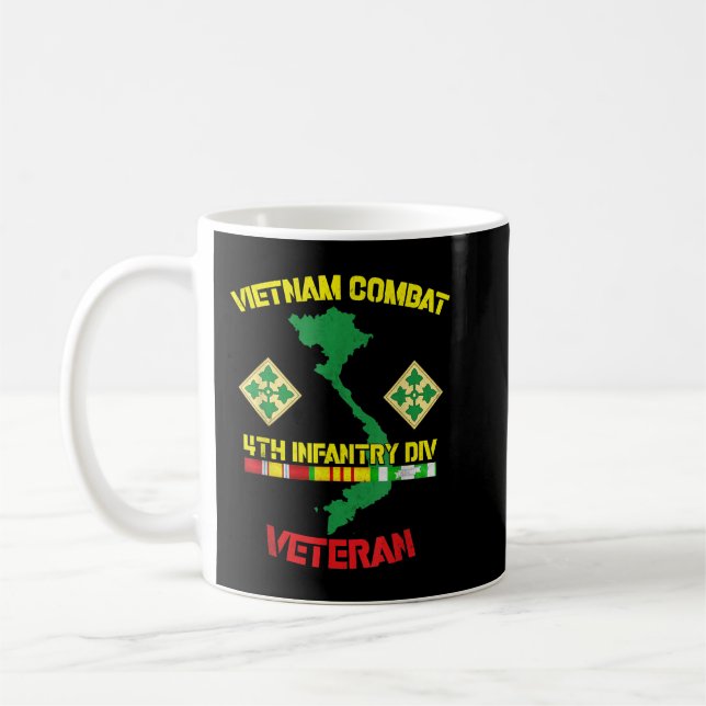 4th Infantry Division - Vietnam Combat Veteran  Kaffemugg (Vänster)