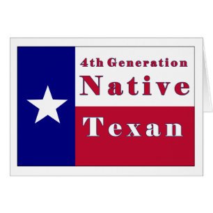 4th Infödd Texanflagga för generation Hälsningskort