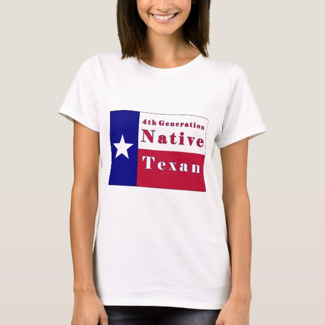 4th Infödd Texanflagga för generation T-shirt (Framsida)