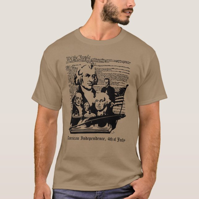 4th Juli - oss folket - USA flagga Tee (Framsida)