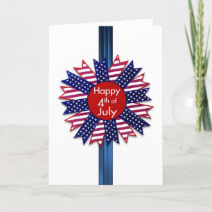 4th Juli, stars och stripesband som är patriotiskt Kort