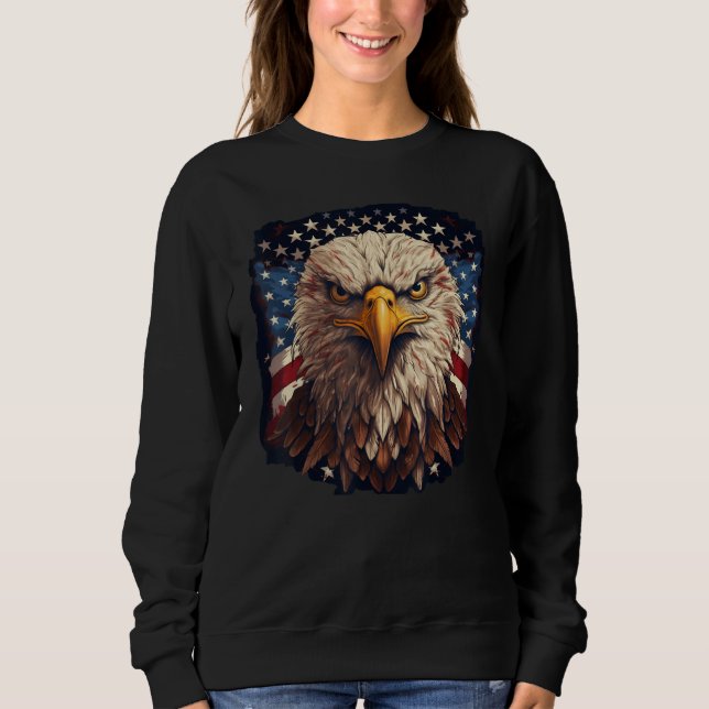 4th July American Eagle Flag  Independence Day T Shirt (Framsida)