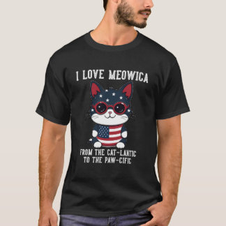 4Th July Cat I Love Meowica Patriotic Cat T Shirt