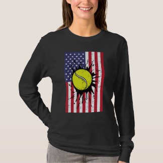 4th July Tennis America Flag Patriotic Men Boys Ki T Shirt
