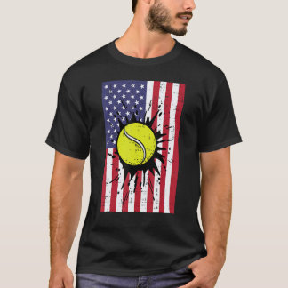 4th July Tennis America Flag Patriotic Men Boys Ki T Shirt