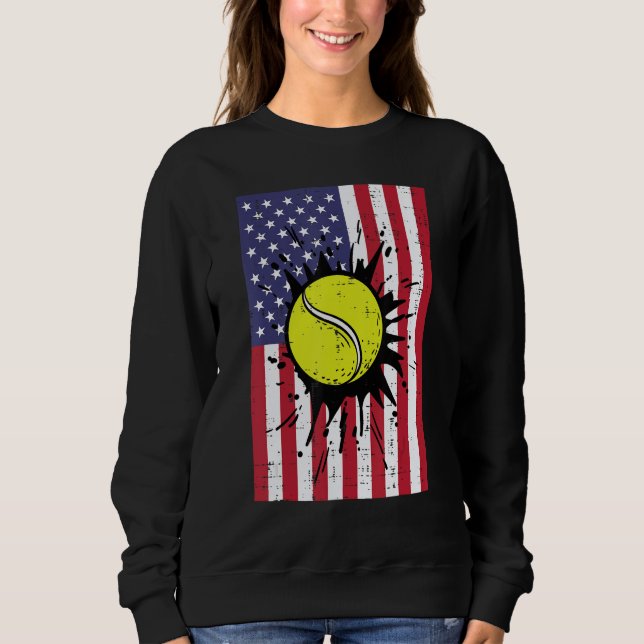 4th July Tennis America Flag Patriotic Men Boys Ki T Shirt (Framsida)