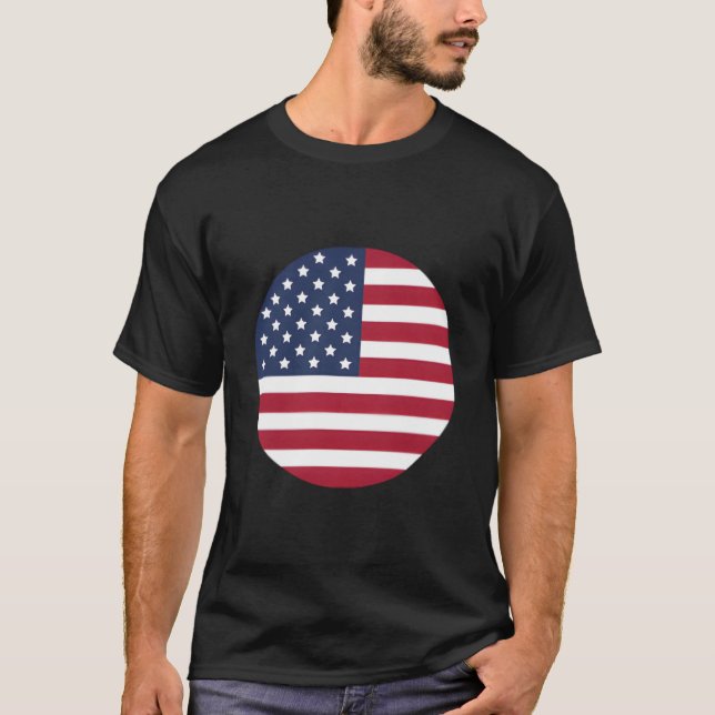 4Th July Usa Flag American Patriotic Minimalist T Shirt (Framsida)