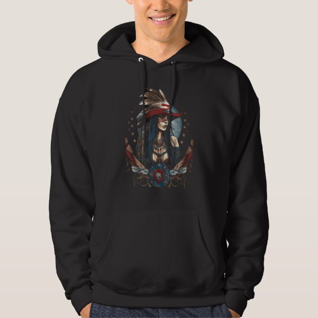 4th July Y'allternative USA Flag Western Woman Hoodie (Framsida)
