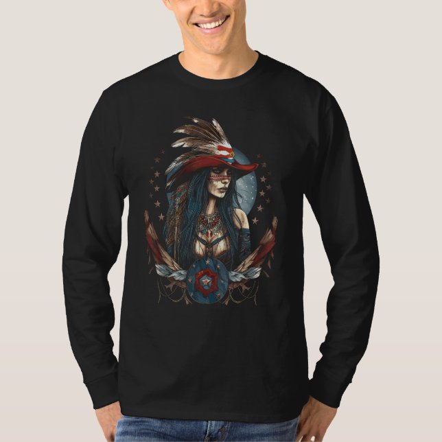 4th July Y'allternative USA Flag Western Woman T Shirt (Framsida)