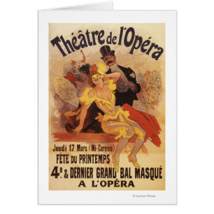 4th Maskerad boll på theatren de l'Opera Hälsningskort