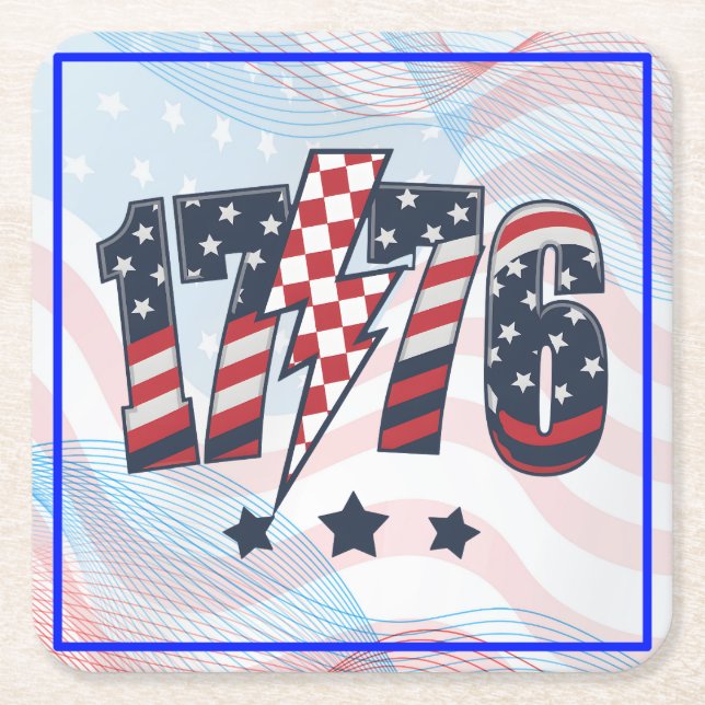 4th of July 1776-63751 Underlägg Papper Kvadrat (Framsidan)