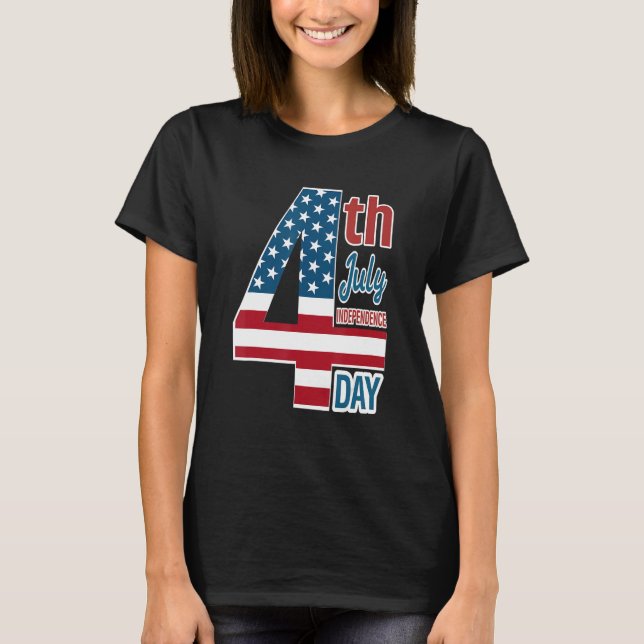 4th of July 2023 Independence Day With USA America T Shirt (Framsida)