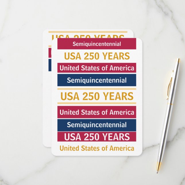 4th of July 2026 USA 250 Years Semiquincentennial  OSA Kort (Fram/Back In Situ)