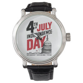 4th of July 250th Anniversary Independence Day Armbandsur