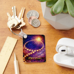 4th of July 50 Stars 250 Years USA Independence Nyckelring