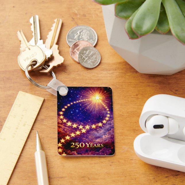 4th of July 50 Stars 250 Years USA Independence Nyckelring (Skrivbord)