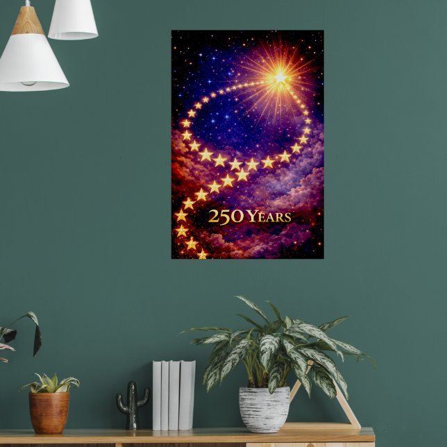 4th of July 50 Stars 250 Years USA Independence Poster (Vardagsrum 1)
