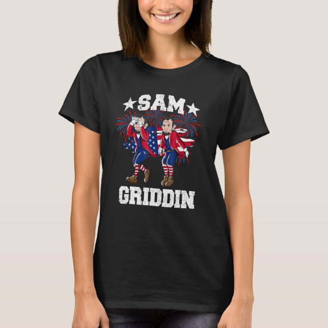 4th of July Abraham Lincoln Griddy Abe Griddin Unc T Shirt (Framsida)