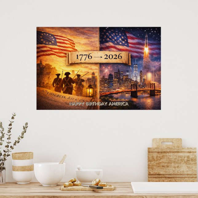 4th of July America 1776 to 2026 USA 250th Party Poster (Kök)