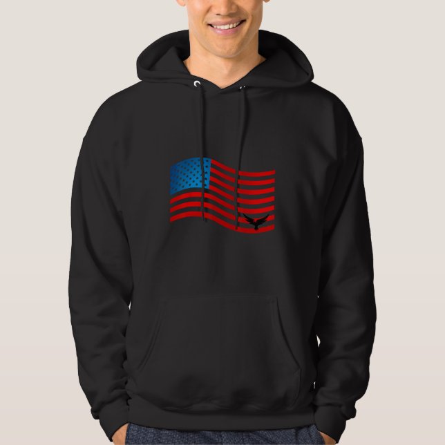 4th of July America Patriotic Day Hoodie (Framsida)