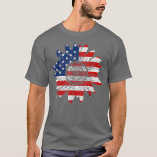 4th Of July America Sunflower US Patriotic America T Shirt
