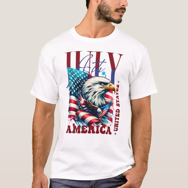 4th of July American Eagle Sublimation-61904 T Shirt (Framsida)