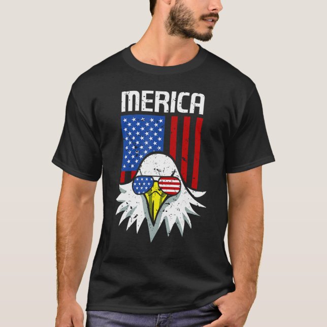 4th of July American Flag Bald Eagle Mullet 4th Ju T Shirt (Framsida)