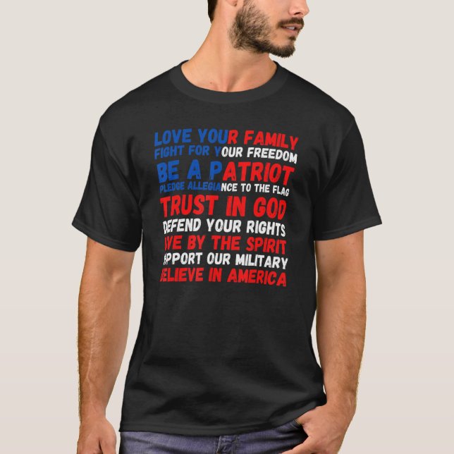 4th of July American Flag Patriotic 1776 T Shirt (Framsida)