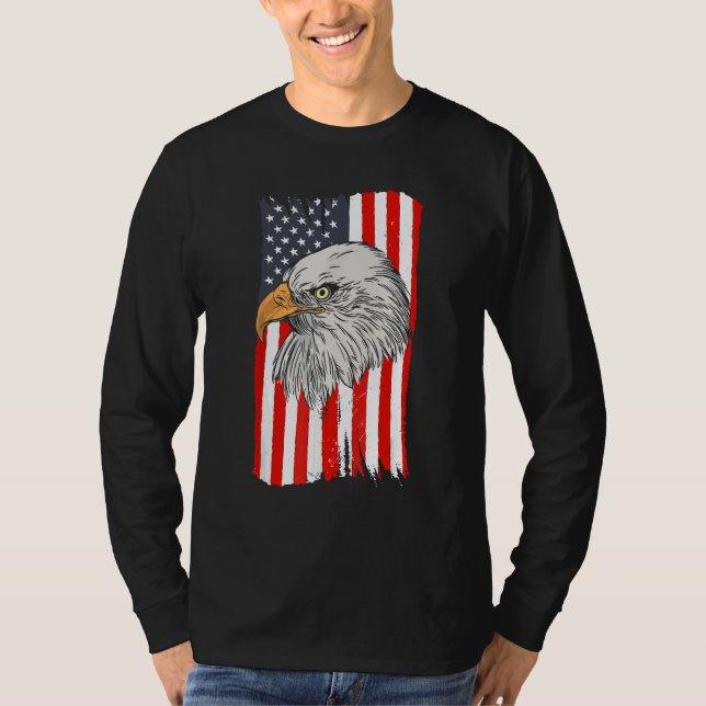 4th Of July American Flag Patriotic Eagle USA Cool T Shirt (Framsida)
