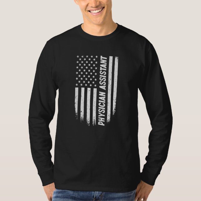 4th Of July American Flag Physician Assistant   T Shirt (Framsida)