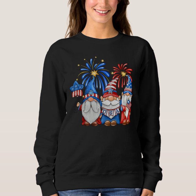 4th Of July American Gnomes Celebrating Independen T Shirt (Framsida)