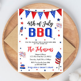 4th of July Backyard BBQ Invitation Inbjudningar