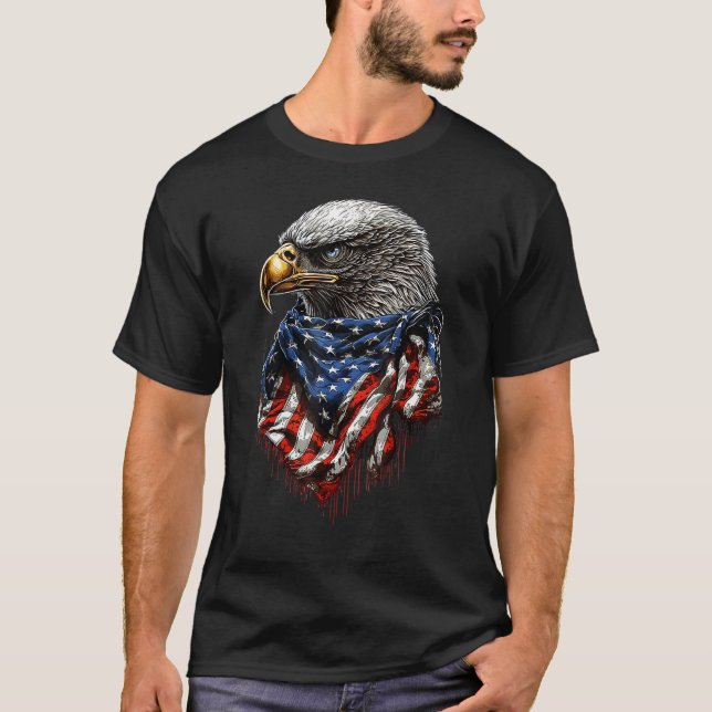 4th Of July Bald Eagle American US Flag Country 4t T Shirt (Framsida)