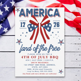 4th of July BBQ - America Land of the Free Inbjudningar