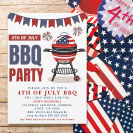 4th of July BBQ - Independence Day Party Inbjudningar