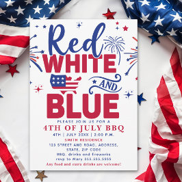 4th of July BBQ - Red, White, and Blue Celebration Inbjudningar