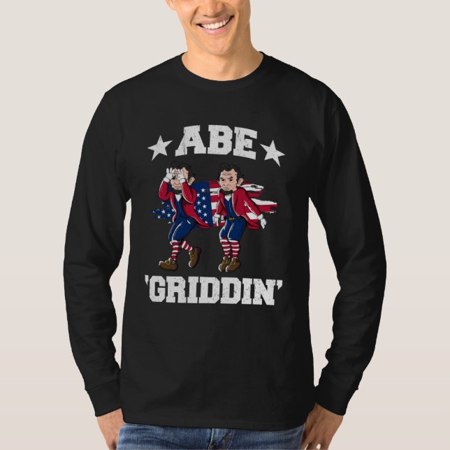 4th of July Benjamin Franklin Griddy Ben Griddin   T Shirt (Framsida)