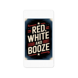 4th of July Booze Party | Red White and Booze Adressetikett