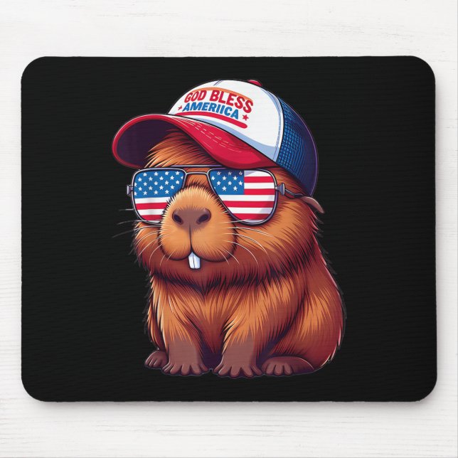4th Of July Capybara – God Bless America Hat And P Musmatta (Framsidan)
