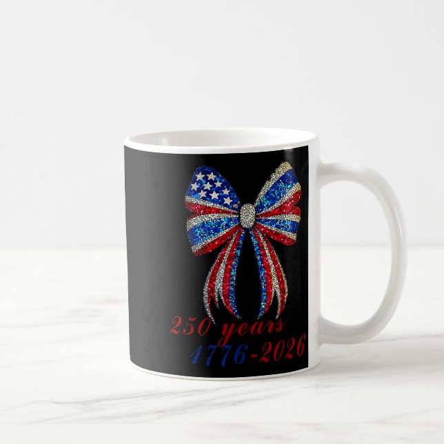 4th Of July Coquette American Flag Bow Funny Girls Kaffemugg (Höger)