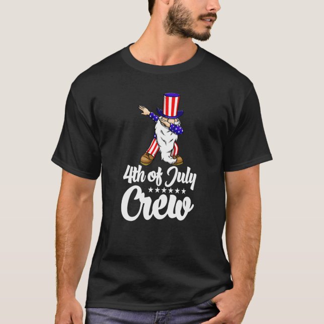 4th Of July Crew Gnome  Women America Flag Love  1 T Shirt (Framsida)