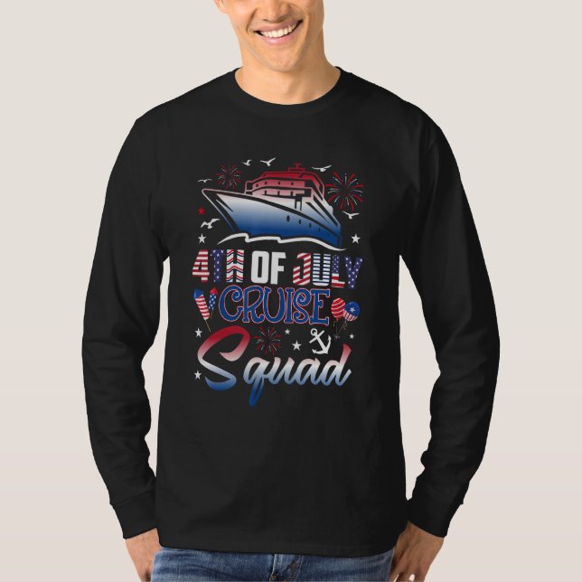 4th Of July Cruise Squad Patriotic American T Shirt (Framsida)