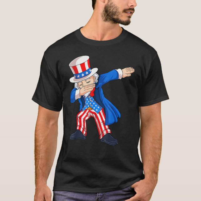 4th Of July Dabbing Uncle Sam American Flag Kids B T Shirt (Framsida)