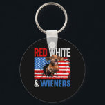 4th Of July Dachshund Dog Shirt Red White And Wien Nyckelring<br><div class="desc">4th Of July Dachshund Dog Shirt Red White And Wieners</div>
