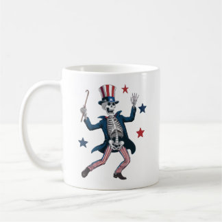 4th of July Dancing Skeleton Kaffemugg